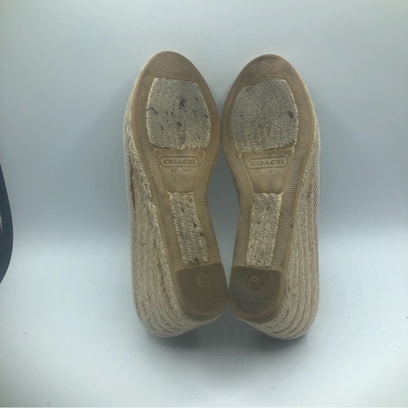 COACH DARCELLE Natural Canvas Espadrilles Designer Shoes Ballet Flats 8 - Picture 6 of 9